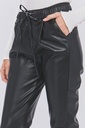 PU Faux Leather Jogger Pants 