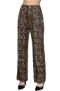 ANIMAL PRINT COTTON TWILL LONG PANTS