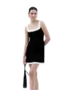 Contrast Border Fit Flare Tank Dress