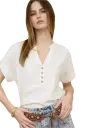 HENLEY SHORT BAT WING SLEEVE U HEM TOP