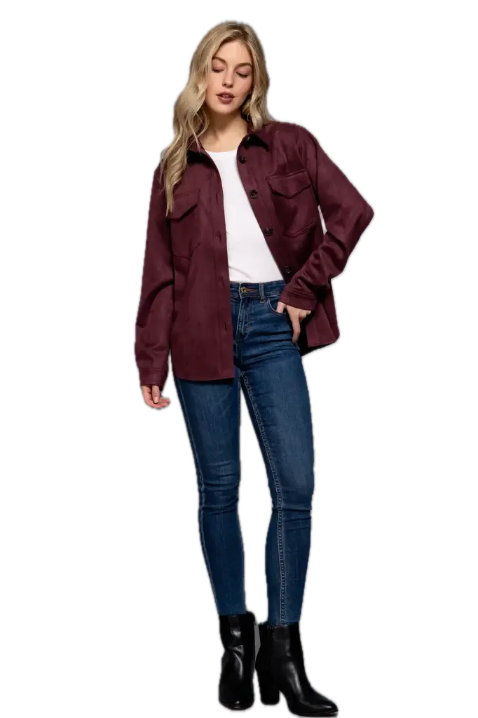 Loose Fit Suede Jacket