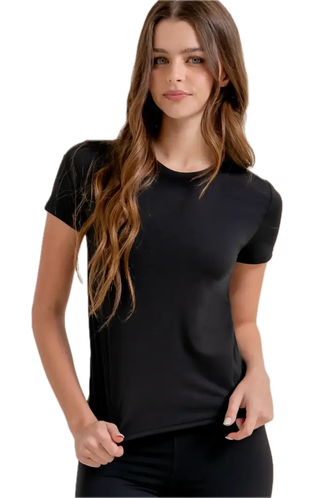 Short Slv Side Seam Workout Top (S)