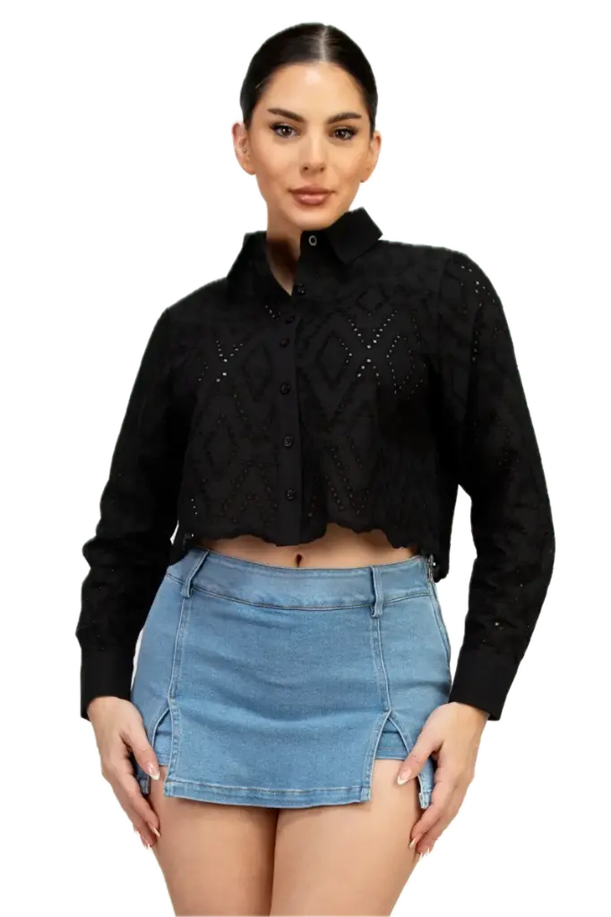 Luxe Cutout Crop Shirt (S)