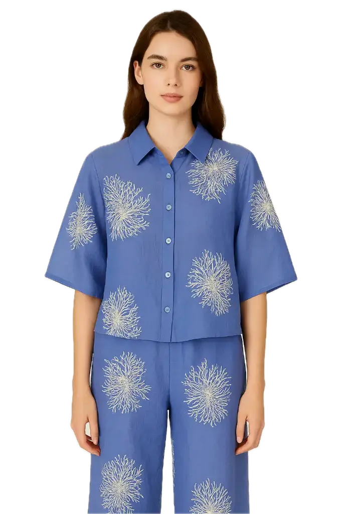 YC827 Coral Garden Relaxed Set (Blue, S)