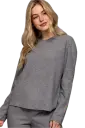T14708 Long Slv Round Neck Soft Knit Top