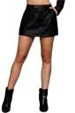 P14691 WASHED FAUX LEATHER SKORT