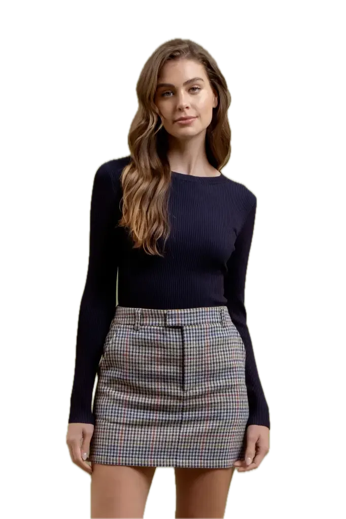 TW1313 Rib Knit Crewneck Pullover