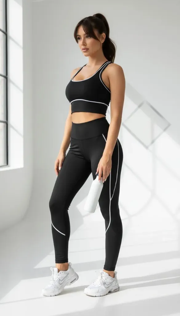 Active Wear Premium Yoga Set (Black, S)