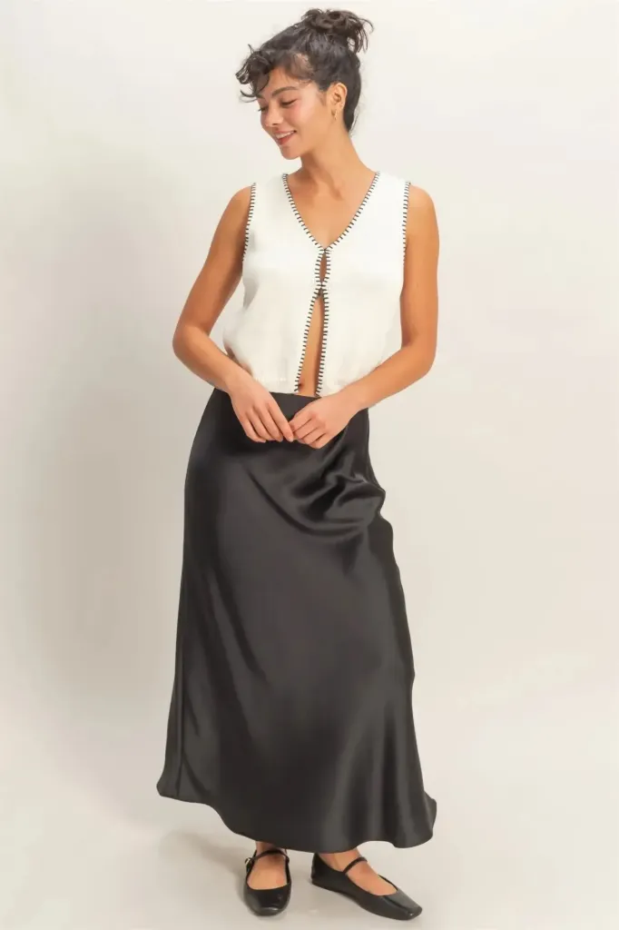 DZ26E274 Satin Maxi Skirt (S)