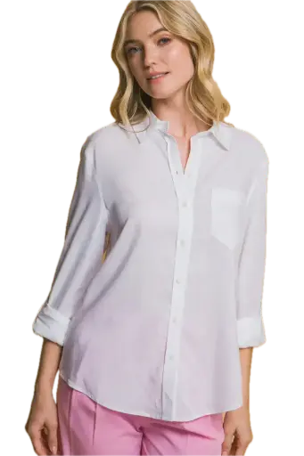 Roll-Up Sleeve Linen-Blend Shirt