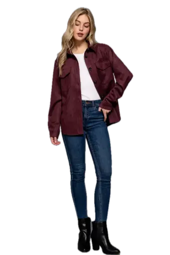 Loose Fit Suede Jacket