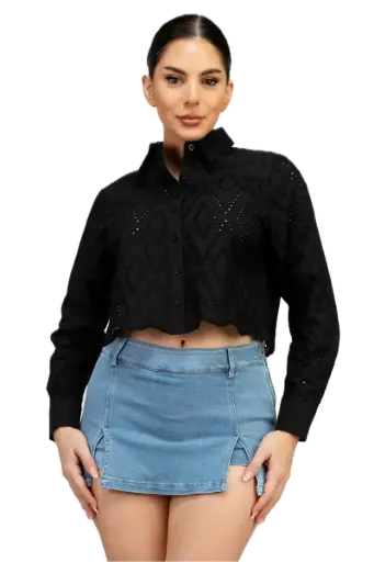 Luxe Cutout Crop Shirt