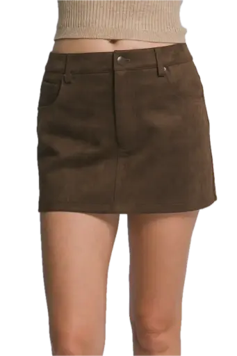 60082KN Low Waist Suede Skirt